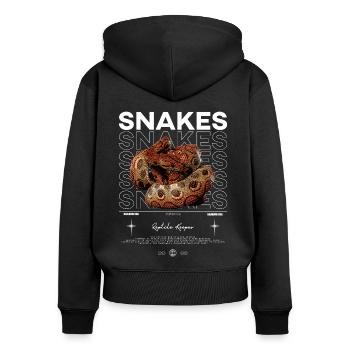 Rainbow Boa Modern Streetwear Reptile Keeper - Women's Premium Organic Zip Hoodie - black - Back - Julia (174cm)