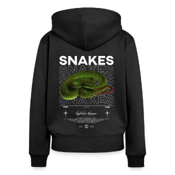 White Lipped Pit Viper Modern Reptile Keeper - Women's Premium Organic Zip Hoodie - black - Back - Julia (174cm)