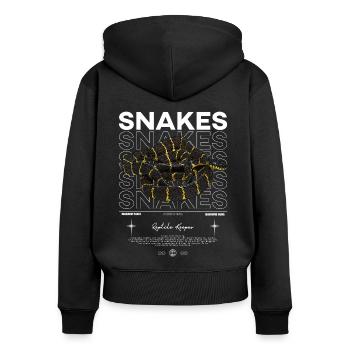 Mangrovenschlange Moderner Streetwear Reptilienwächter - Frauen Premium Bio Zip Hoodie - Schwarz - Hinten - Julia (174cm)