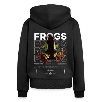 Painted Mantella Frog Streetwear Frog Keeper - Frauen Premium Bio Zip Hoodie - Schwarz - Hinten - Julia (174cm)