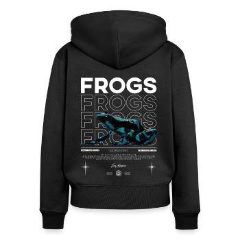 Dendrobatidae Aratus Dart Frosch Streetwear Frosch - Frauen Premium Bio Zip Hoodie - Schwarz - Hinten - Julia (174cm)