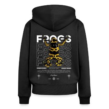 Dendrobates Leucomelas Dart Frosch Streetwear Frosch - Frauen Premium Bio Zip Hoodie - Schwarz - Hinten - Julia (174cm)