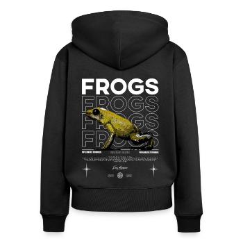 Phyllobates Terribilis Dart Frosch Streetwear Frosch - Frauen Premium Bio Zip Hoodie - Schwarz - Hinten - Julia (174cm)