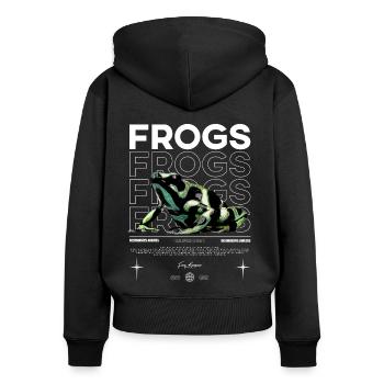 Dendrobatidae Aratus Dart Frosch Streetwear Frosch - Frauen Premium Bio Zip Hoodie - Schwarz - Hinten - Julia (174cm)