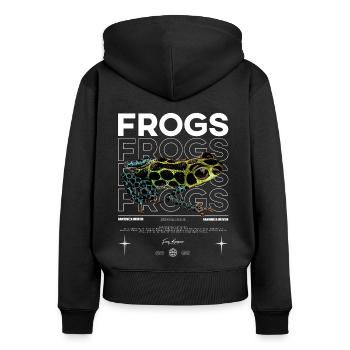 Ranitomeya Imitator Frog Streetwear Frog Keeper - Women's Premium Organic Zip Hoodie - black - Back - Julia (174cm)