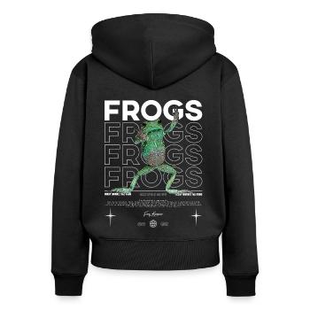 Waxy Monkey Tree Frog Streetwear Frog Keeper - Women's Premium Organic Zip Hoodie - black - Back - Julia (174cm)