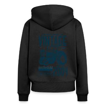 Vintage Traktor Landwirt Geburtstag geboren im Jahr 2004 - Frauen Premium Bio Zip Hoodie - Schwarz - Hinten - Julia (174cm)