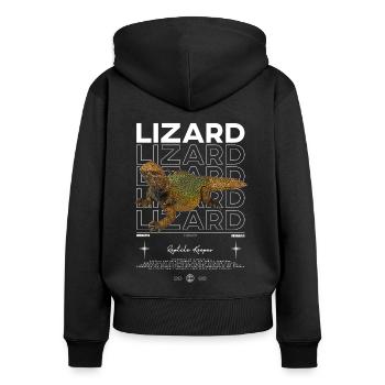 Uromastyx Streetwear Gardien de lézard - Sweat à capuche zippé Premium bio Femme - noir - Dos - Julia (174cm)
