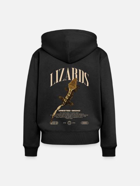 Gecko à crête Streetwear gardien de lézard - Ekologisk premiumluvjacka dam - svart