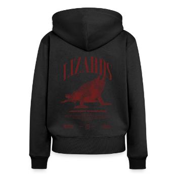 Gardien de lézard caméléon streetwear de Jackson - Sweat à capuche zippé Premium bio Femme - noir - Dos - Julia (174cm)