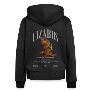 Panther Chameleon Streetwear Lizard Keeper - Women's Premium Organic Zip Hoodie - black - Back - Julia (174cm)