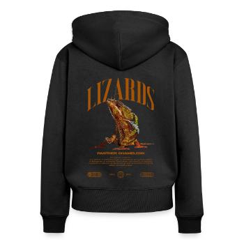 Panther Chameleon Streetwear Lizard Keeper - Women's Premium Organic Zip Hoodie - black - Back - Julia (174cm)