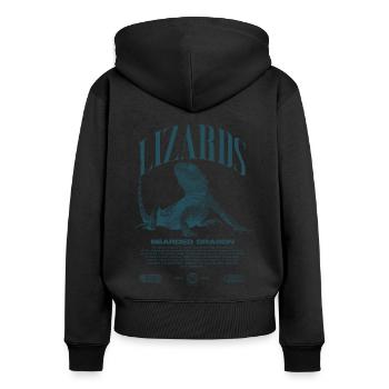 Bearded Dragon Streetwear Lizard Keeper - Women's Premium Organic Zip Hoodie - black - Back - Julia (174cm)