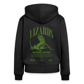 Bearded Dragon Streetwear Lizard Keeper - Women's Premium Organic Zip Hoodie - black - Back - Julia (174cm)