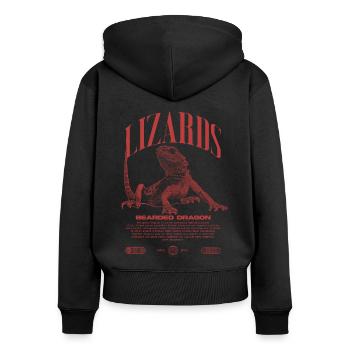 Bearded Dragon Streetwear Lizard Keeper - Women's Premium Organic Zip Hoodie - black - Back - Julia (174cm)