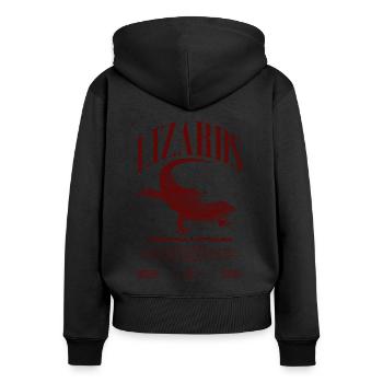 Phelsuma laticauda Day Gecko Lizard Keeper - Women's Premium Organic Zip Hoodie - black - Back - Julia (174cm)