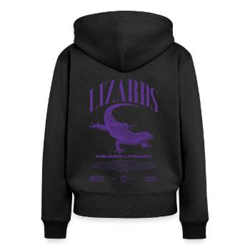 Phelsuma laticauda Day Gecko Streetwear Lizard - Women's Premium Organic Zip Hoodie - black - Back - Julia (174cm)