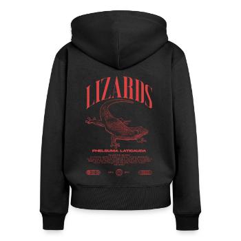 Phelsuma laticauda Day Gecko Lizard Keeper - Women's Premium Organic Zip Hoodie - black - Back - Julia (174cm)