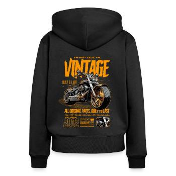 Motorcycle Bikers Motorbike Birthday Born In 2002 - Women's Premium Organic Zip Hoodie - black - Back - Julia (174cm)