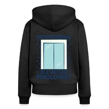 Elevator Mechanic Professional Elevator Fixologist - Women's Premium Organic Zip Hoodie - black - Back - Julia (174cm)