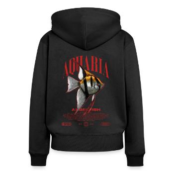 Altum Kaiserfisch Cichlid Fish Keeper Streetwear - Frauen Premium Bio Zip Hoodie - Schwarz - Hinten - Julia (174cm)