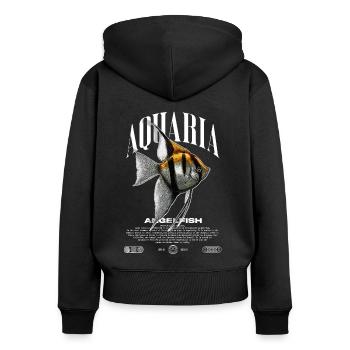 Altum Angelfish Cichlid Gardien de Poissons Streetwear - Sweat à capuche zippé Premium bio Femme - noir - Dos - Julia (174cm)