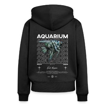 Altum Kaiserfisch Cichlid Fish Keeper Streetwear - Frauen Premium Bio Zip Hoodie - Schwarz - Hinten - Julia (174cm)