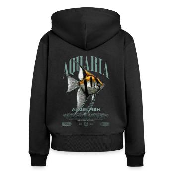 Altum Kaiserfisch Cichlid Fish Keeper Streetwear - Frauen Premium Bio Zip Hoodie - Schwarz - Hinten - Julia (174cm)