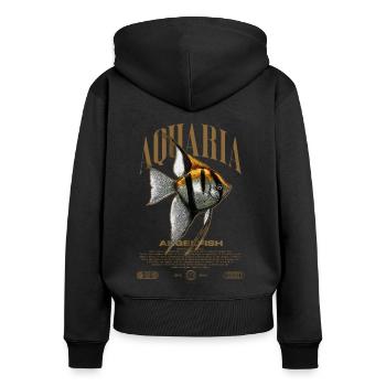 Altum Kaiserfisch Cichlid Fish Keeper Streetwear - Frauen Premium Bio Zip Hoodie - Schwarz - Hinten - Julia (174cm)