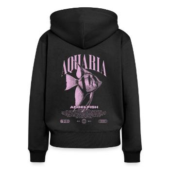 Altum Kaiserfisch Cichlid Fish Keeper Streetwear - Frauen Premium Bio Zip Hoodie - Schwarz - Hinten - Julia (174cm)