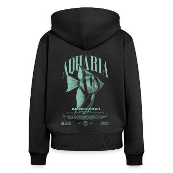 Altum Kaiserfisch Cichlid Fish Keeper Streetwear - Frauen Premium Bio Zip Hoodie - Schwarz - Hinten - Julia (174cm)