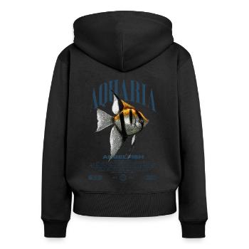 Altum Kaiserfisch Cichlid Fish Keeper Streetwear - Frauen Premium Bio Zip Hoodie - Schwarz - Hinten - Julia (174cm)