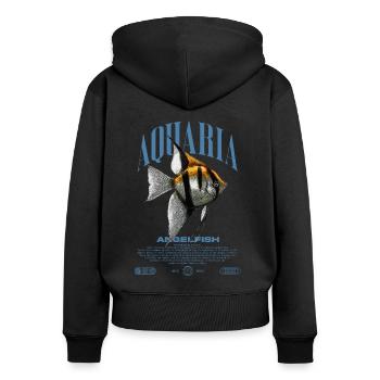 Altum Kaiserfisch Cichlid Fish Keeper Streetwear - Frauen Premium Bio Zip Hoodie - Schwarz - Hinten - Julia (174cm)