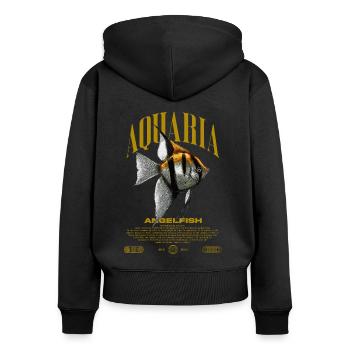 Altum Kaiserfisch Cichlid Fish Keeper Streetwear - Frauen Premium Bio Zip Hoodie - Schwarz - Hinten - Julia (174cm)