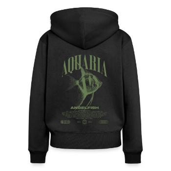 Altum Kaiserfisch Cichlid Fish Keeper Streetwear - Frauen Premium Bio Zip Hoodie - Schwarz - Hinten - Julia (174cm)