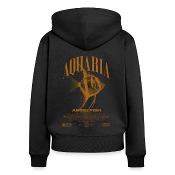 Altum Kaiserfisch Cichlid Fish Keeper Streetwear - Frauen Premium Bio Zip Hoodie - Schwarz - Hinten - Julia (174cm)