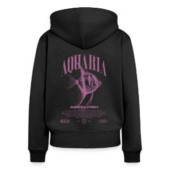 Altum Kaiserfisch Cichlid Fish Keeper Streetwear - Frauen Premium Bio Zip Hoodie - Schwarz - Hinten - Julia (174cm)