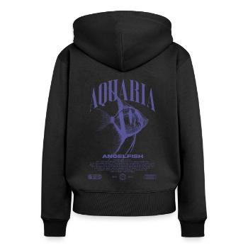 Altum Kaiserfisch Cichlid Fish Keeper Streetwear - Frauen Premium Bio Zip Hoodie - Schwarz - Hinten - Julia (174cm)