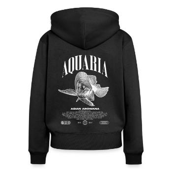 Asiatische Arowana Monster Fish Keeper Streetwear - Frauen Premium Bio Zip Hoodie - Schwarz - Hinten - Julia (174cm)