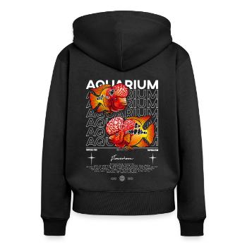 Flowerhorn Cichlid Monster Fish Keeper Streetwear - Women's Premium Organic Zip Hoodie - black - Back - Julia (174cm)