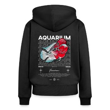 Flowerhorn Cichlid Monster Fish Keeper Streetwear - Women's Premium Organic Zip Hoodie - black - Back - Julia (174cm)
