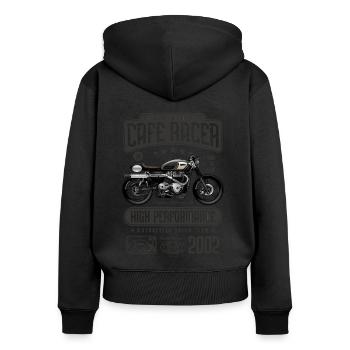 Cafe Racer Motorcycle Birthday Biker Born 2002 - Women's Premium Organic Zip Hoodie - black - Back - Julia (174cm)