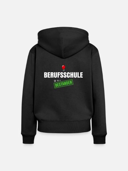 Berufsschule Bestanden - Frauen Premium Bio Zip Hoodie - Schwarz