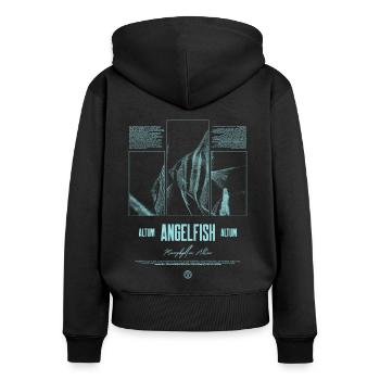 Altum Kaiserfisch Buntbarsch Aquarium Fischhalter - Frauen Premium Bio Zip Hoodie - Schwarz - Hinten - Julia (174cm)