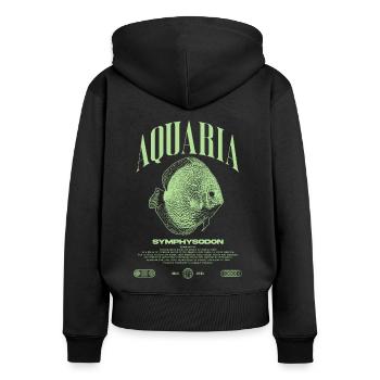 Diskus Cichlid Fish Keeper Moderne Streetwear - Frauen Premium Bio Zip Hoodie - Schwarz - Hinten - Julia (174cm)