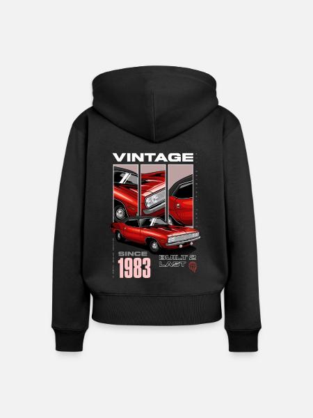 No soy viejo, soy un coche clásico vintage nacido en 1983 - Sudadera ecológica prémium con cremallera para mujer - negro