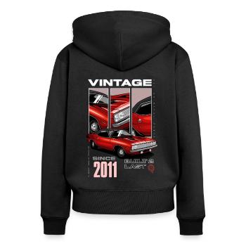 I'm Not Old I'm Vintage Classic Car Born In 2011 - Women's Premium Organic Zip Hoodie - black - Back - Julia (174cm)