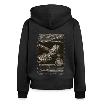 Crocodile chinois lézard Shinisaurus crocodilurus - Sweat à capuche zippé Premium bio Femme - noir - Dos - Julia (174cm)