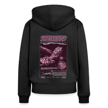 Crocodile chinois lézard Shinisaurus crocodilurus - Sweat à capuche zippé Premium bio Femme - noir - Dos - Julia (174cm)