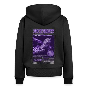 Crocodile chinois lézard Shinisaurus crocodilurus - Sweat à capuche zippé Premium bio Femme - noir - Dos - Julia (174cm)